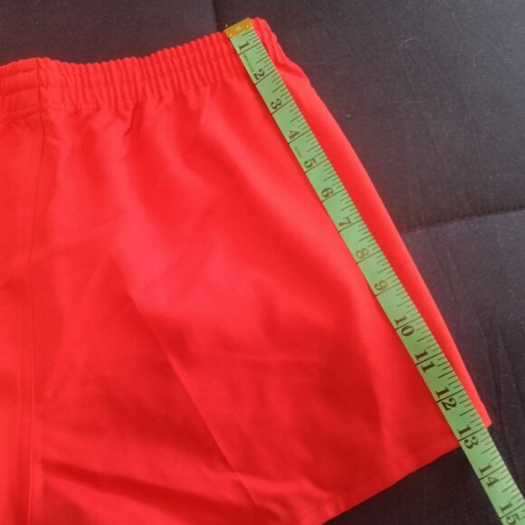 NWT VINTAGE MIZUNO ATHLETIC SHORTS, RED WITH EMBROIDED LOGO, ASIAN SIZE "O" - Picture 8 of 10